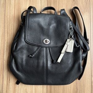 Never Used Authentic Coach Black Leather Backpack